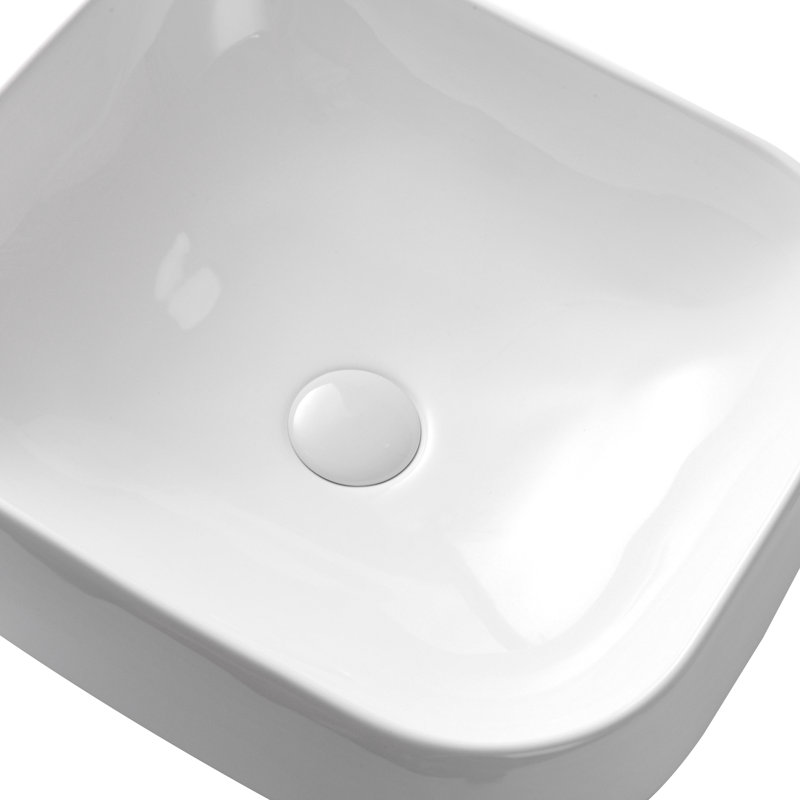 Lavabo de salle de bain vasque rectangulaire en céramique blanche
