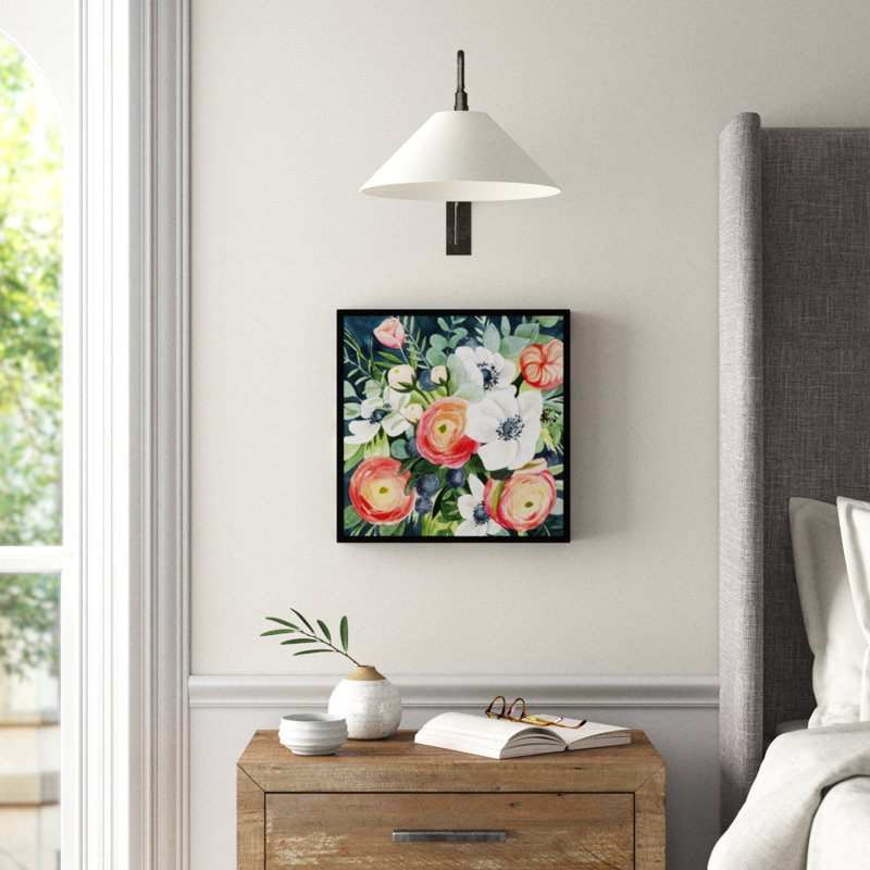 «Bewitching Bouquet I» par Grace Popp - reproduction d'art, H 17,7 po x l 17,7 po x P 1,75 po, Cadre flottant noir