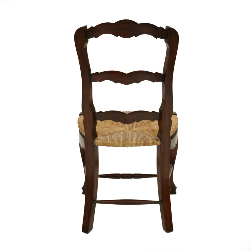 French Country Solid Wood Dining Chair, Walnut Brown