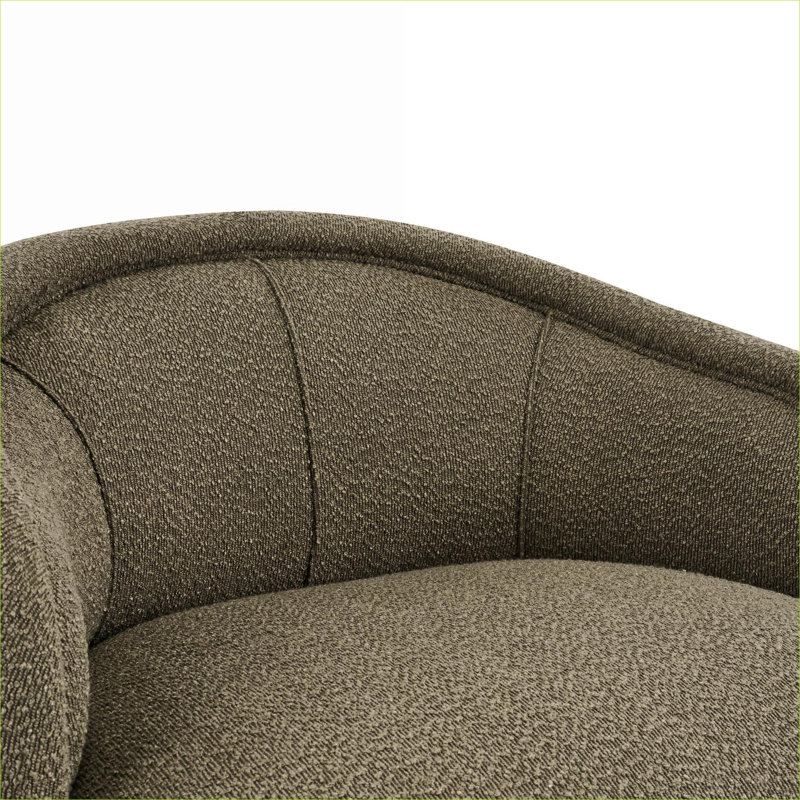 Fauteuil demi-tonneau courbé Boucle, Green
