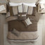 Édredon pour grand lit 7 pièces - simili suède brun, édredon Modern Home Bedding-116011818-116011822