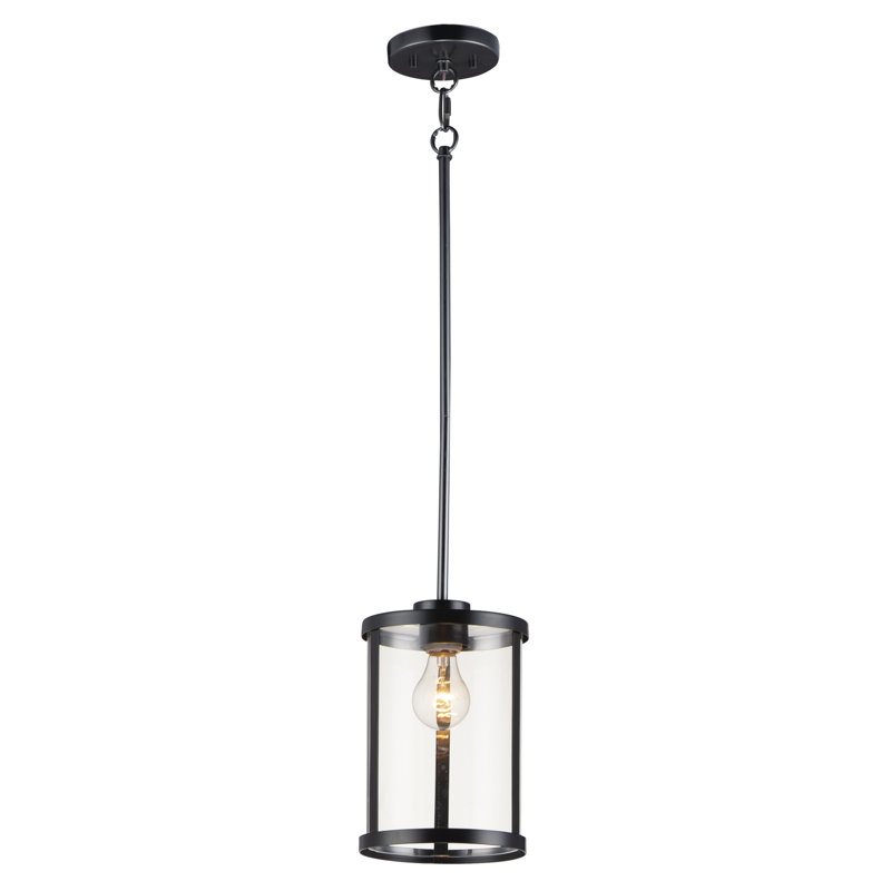 Luminaire suspendu simple Quisto, H 11,25 po x l 6,75 po x P 6,75 po, 1, Noir