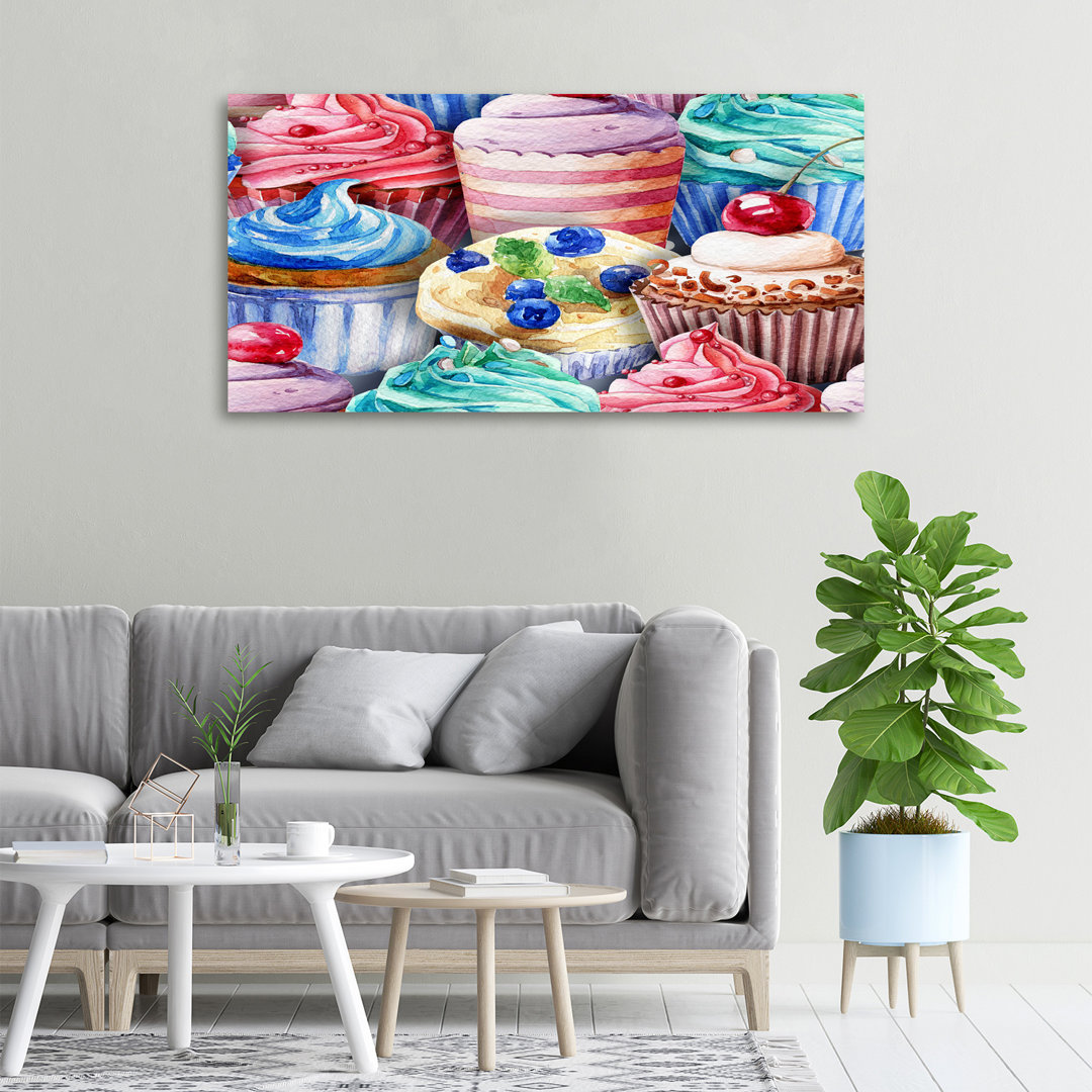 Bunte Muffins - Kunstdrucke auf Leinwand