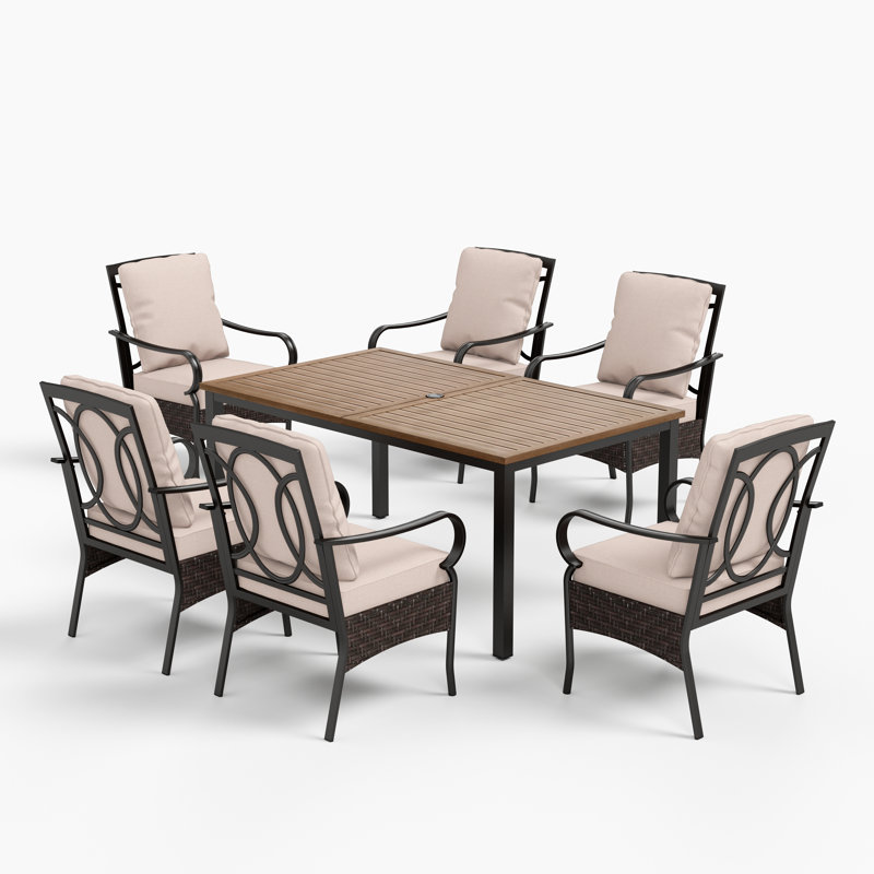 Ensemble de salle à manger rectangulaire pour 6 personnes 64 po Argyri
