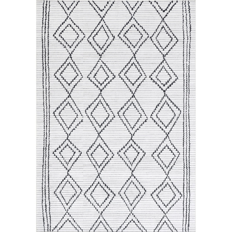 Leo SpinClean Geometric Striped Machine Washable Area Rug, Rectangle 4' x 6'