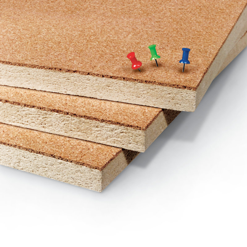 Unframed Natural Add Cork Wall Mounted Bulletin Board, 48" H x 60"  W