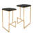 Mengia Leather Bar Stool Upholstered Counter Stool with Quilted Seat and Gold Steel Sled Base Kitchen Stool-2113490015