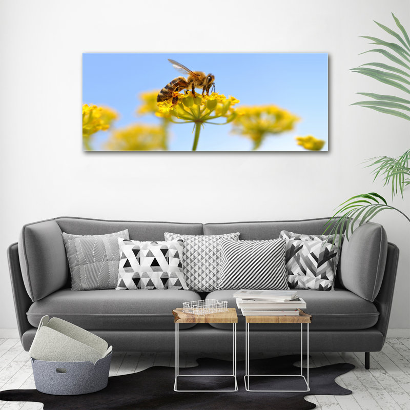 Bee On A Flower - Wrapped Canvas Print, Canvas, 50cm H x 125cm W