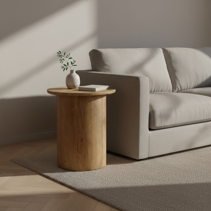 Astro Oak Side Table, Brown