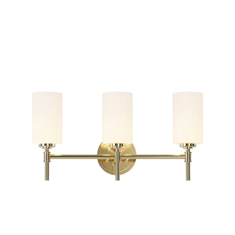 Wexton 3-Light 5.44” Wide Vanity Light, Plated Gold, Opal White