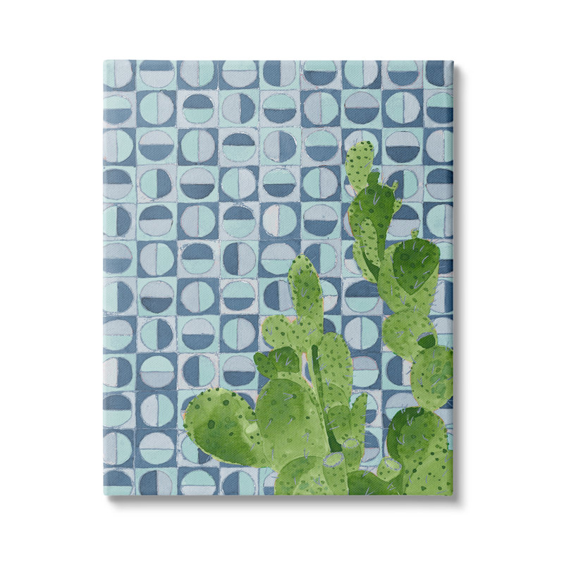 Paire de cactus ronds, H 30 po x l 24 po x P 1,5 po, Toile tendue