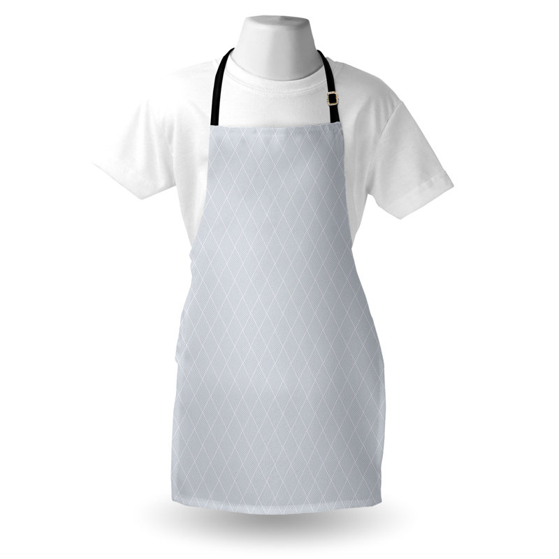 Tablier géométrique Corrigan Studio® avec losanges diagonaux unisexes taille adulte blanc bleu mauve pâle