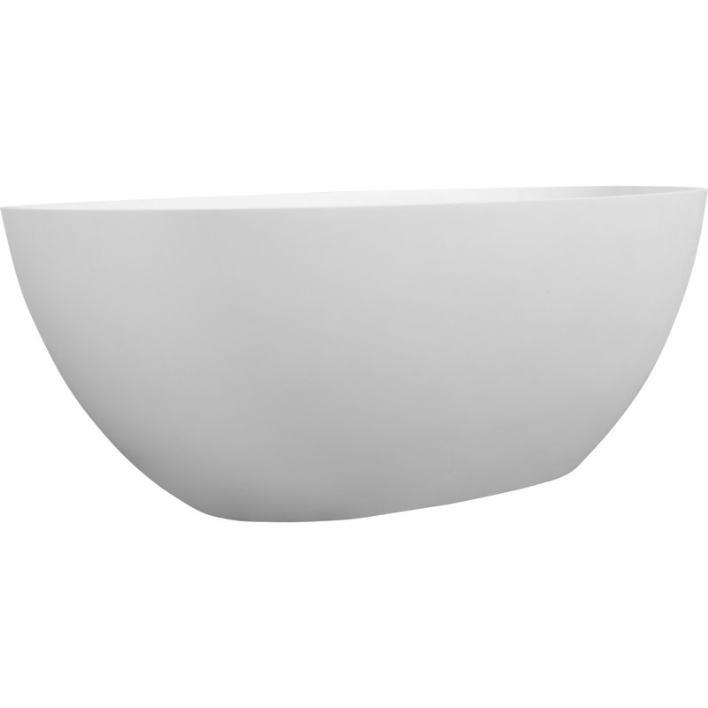 65" Freestanding Solid Surface Bathtub, White