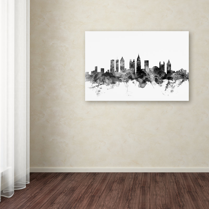 «Atlanta Georgia Skyline», impression sur toile tendue, H 12 po x l 19 po x P 2 po