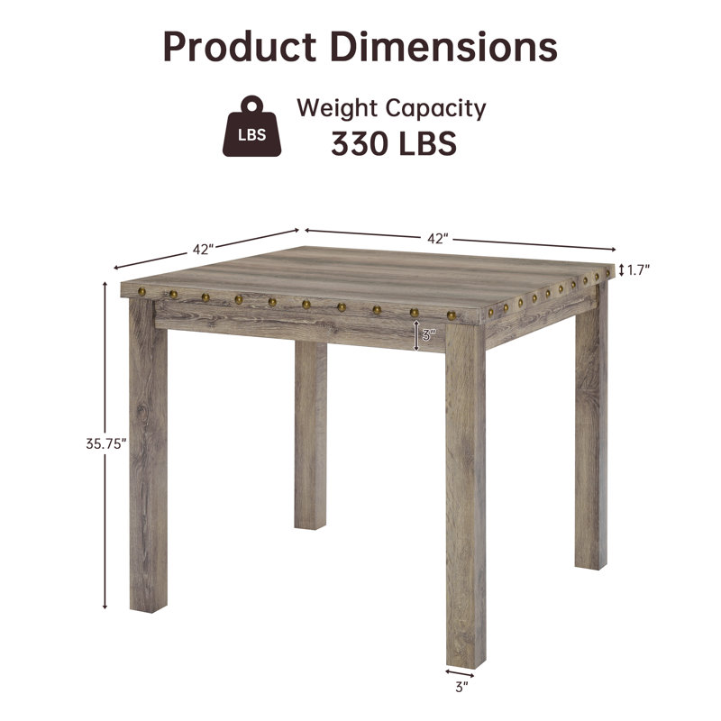3-Piece Farmhouse Dining Table Set, Counter Height Dinette Set For 2