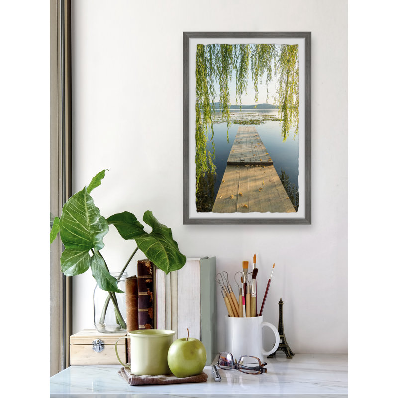 «Wooden Plank Bridge», reproduction encadrée, H 12 po x l 8 po x P 1,5 po