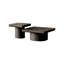 Ensemble de tables basses Modern Modern, table basse 2 pièces avec piédestal cylindrique et cannelé, table centrale minimaliste et table d'appoint, tables gigognes polyvalentes pour le salon-1459803585