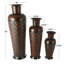 Ensemble de grands vases décoratifs en métal brun foncé Folse
