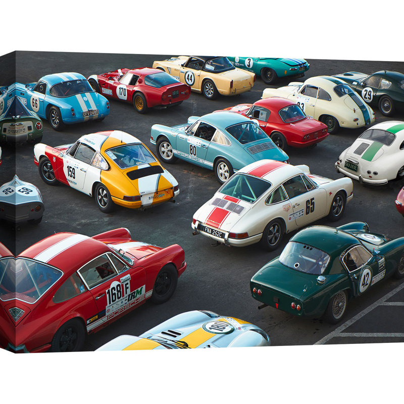 Vintage Sport Cars At Grand Prix, Nürburgring by Anonymous - Wrapped Canvas Print, 70cm H x 100cm W x 4cm D