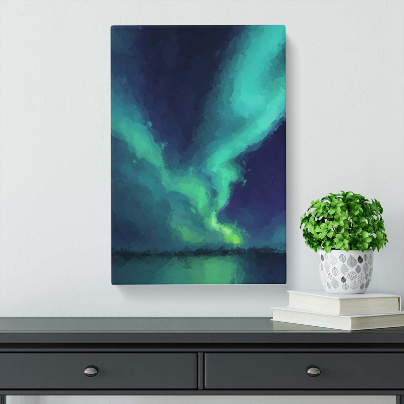 The Northern Lights In Abisko Sweden In Abstract - Wrapped Canvas Print, 91cm H x 60cm W x 3cm D