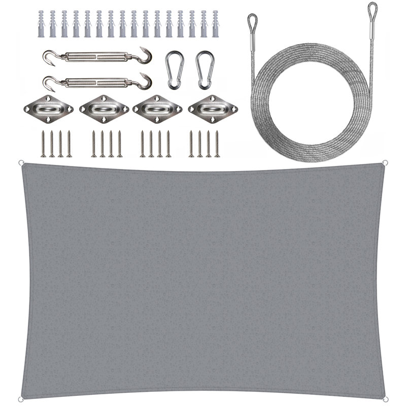 12' x 7' Rectangle Shade Sail, Gray