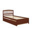 Structure de lit plateforme simple en bois avec lit gigogne-711783269