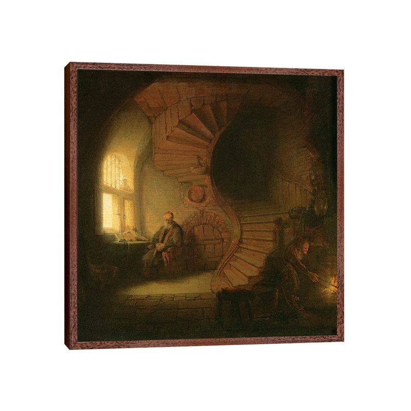 Philosopher In Meditation, 1632 by Rembrandt Van Rijn - Painting on Canvas, 93.98cm H x 93.98cm W x 3.81cm D