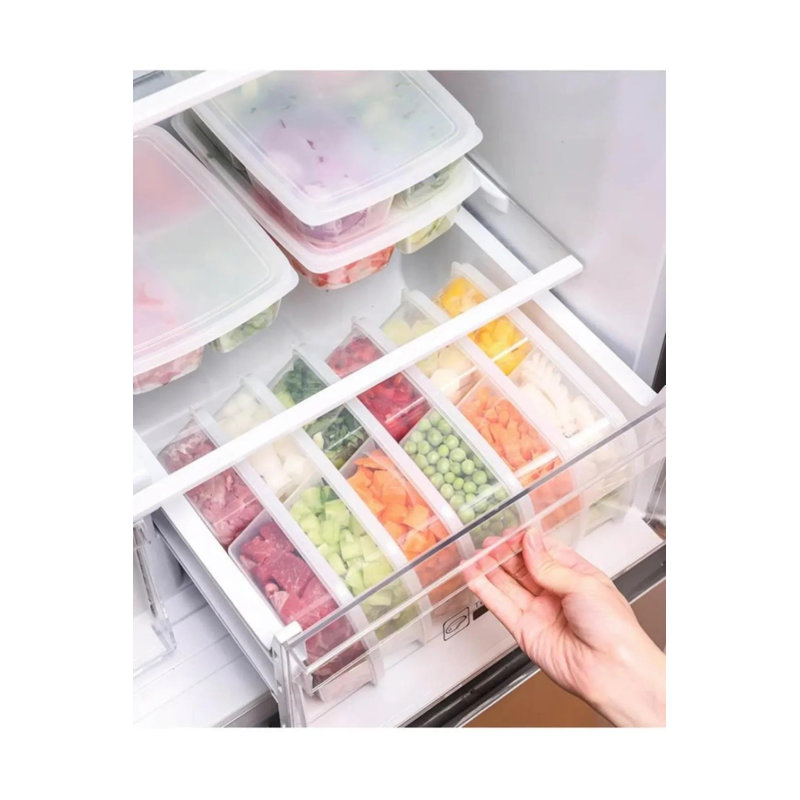 Ensemble de boîte de rangement durable (6 pièces), plastique transparent, 8,3 x 8,3 x 6,3 pouces | Matériau 100% sans BPA, 33,8 oz liq. Va au lave-vaisselle, idéal pour organiser la cuisine, le bureau et la maison | Conception polyvalente et peu encom