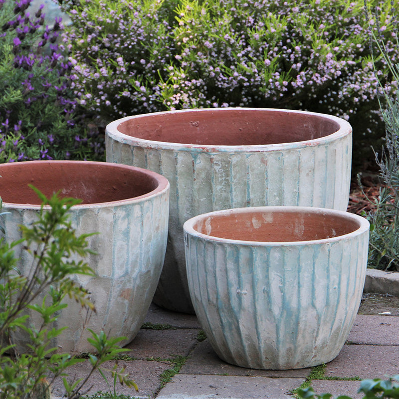 Ensemble de pots à fleurs en argile 3 pièces