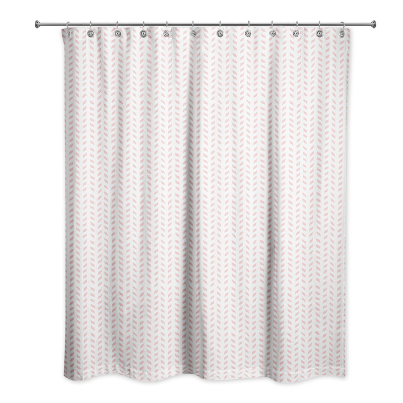 Rideau de douche Hyrup, Blanc / Rose