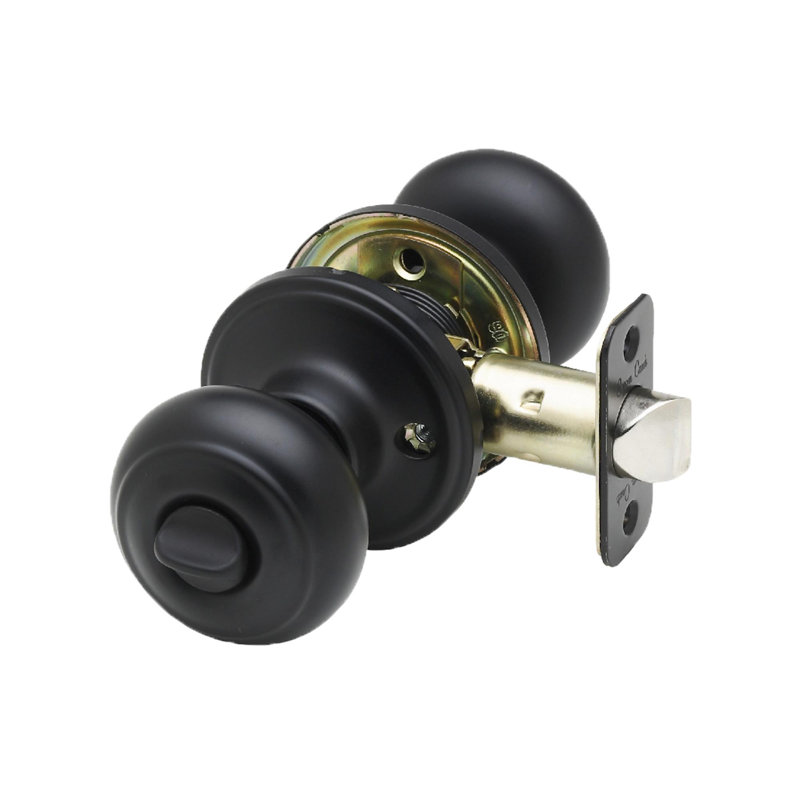 Bouton de porte colonial avec rosette ronde Colonial, Noir