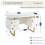 Bureau blanc et doré pour bureau avec tiroirs et rangement-460878524