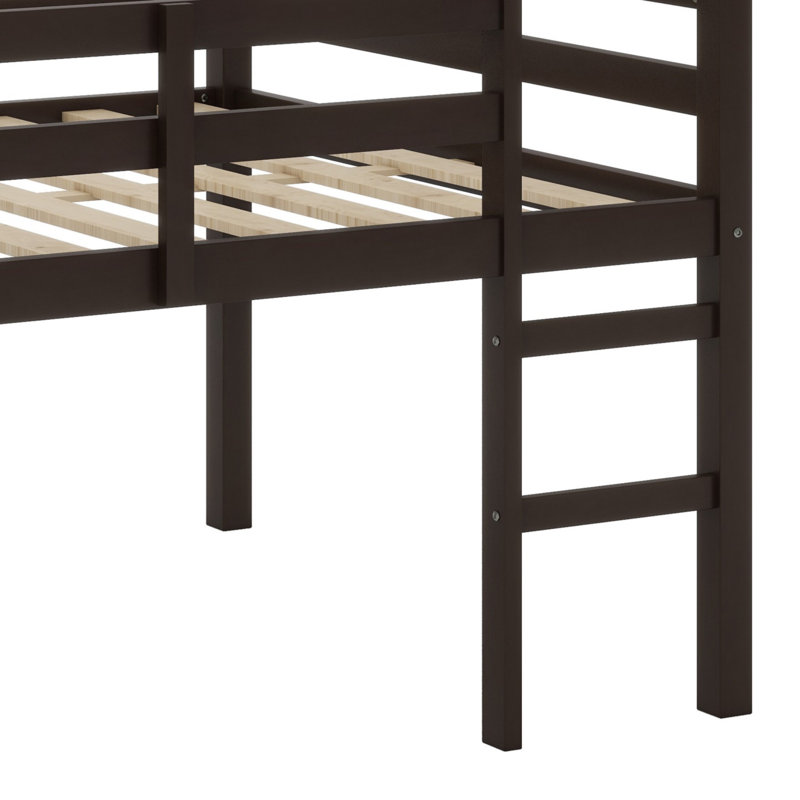 Lit mezzanine en bois avec échelle, Espresso