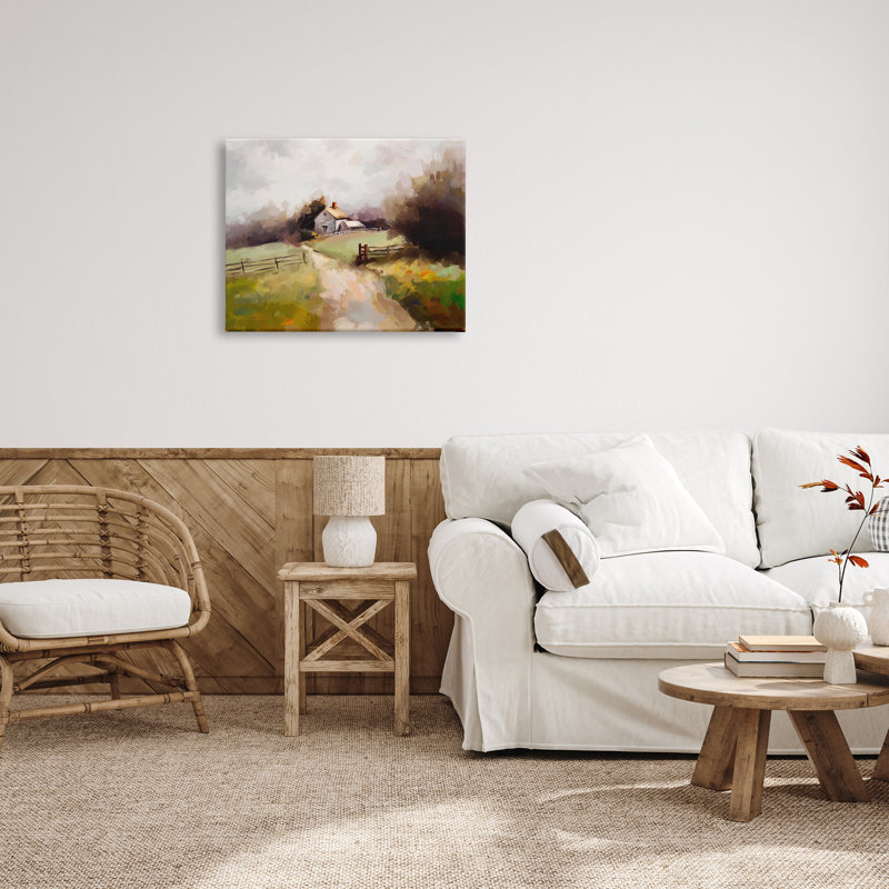 «Country Barn with Fence On Canvas» par Ziwei Li, reproduction, H 24 po x l 30 po x P 1,5 po