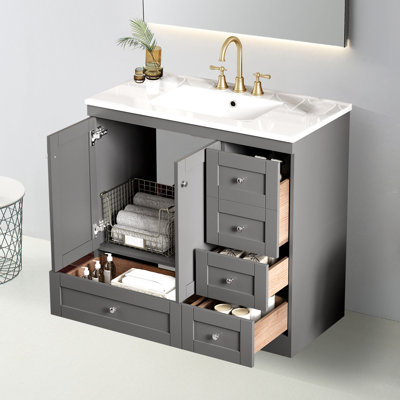 Meuble-lavabo 36 po avec lavabo en céramique