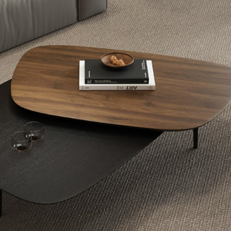 Table basse Minimalist, Noir / noyer foncé