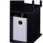 Bureau d'ordinateur noir avec plateau à clavier et tablettes ouvertes-2078993544