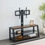 Meuble télé avec rangement en bois et plateau en verre trempé noir-631224100