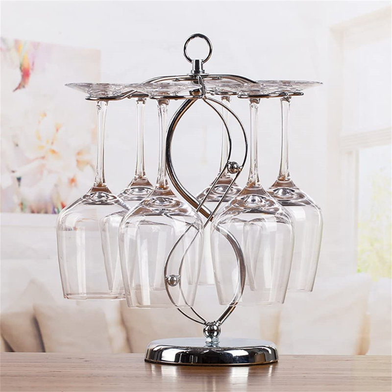 Hornice Tabletop Wine Glass Rack in Silver