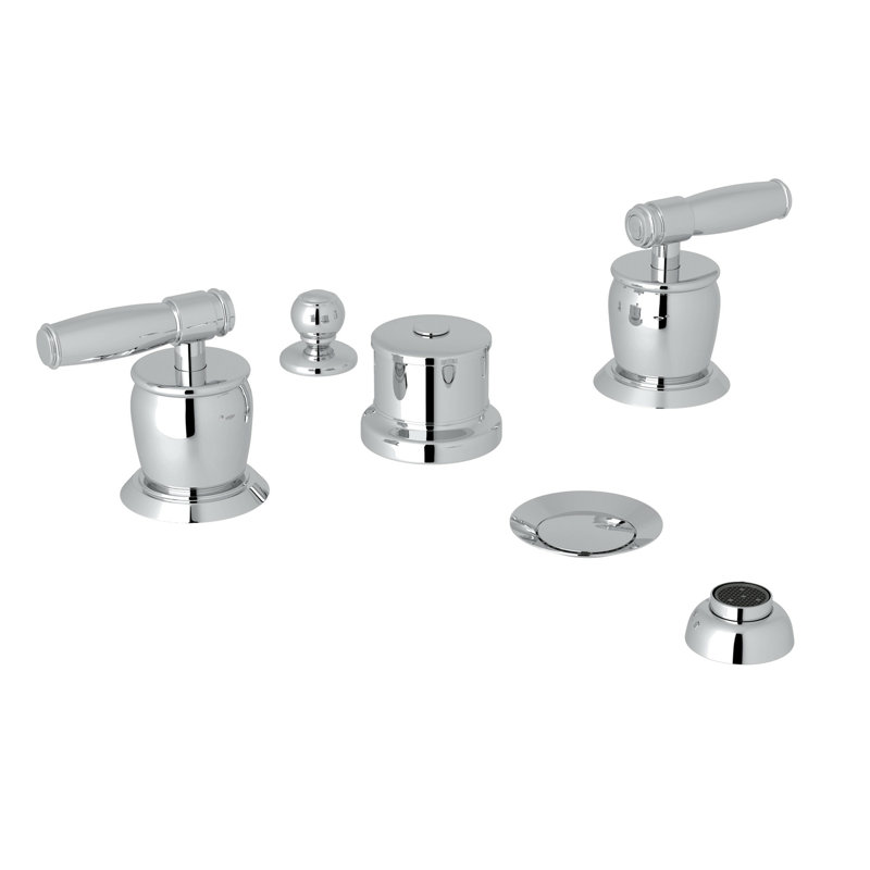 Robinet de bidet vertical à deux poignées Michael Berman, Chrome poli
