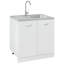 Tran Kitchen Sink with Drainer Set Silver 800x600x155 mm Stainless Steel