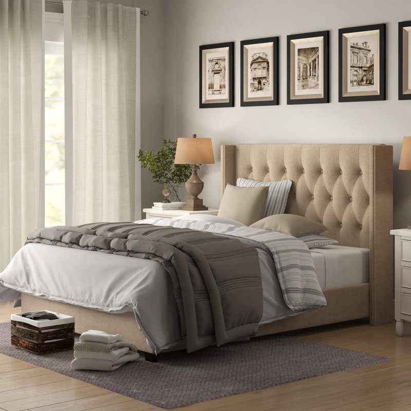 Lit tapissier standard Lovejoy, Très grand, Brun