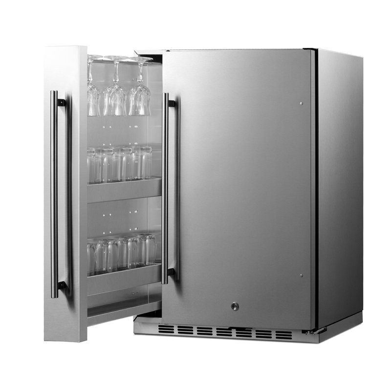 24" Stainless Steel Undercounter Smart Mini Refrigerator