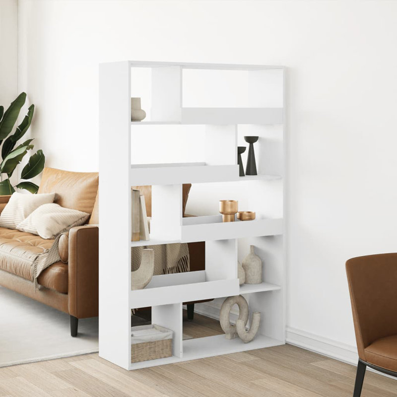 Schrey 94.5cm H Book Cabinet Bookcase, (5 Shelves) 156.5cm H x 100cm W x 33cm D, White