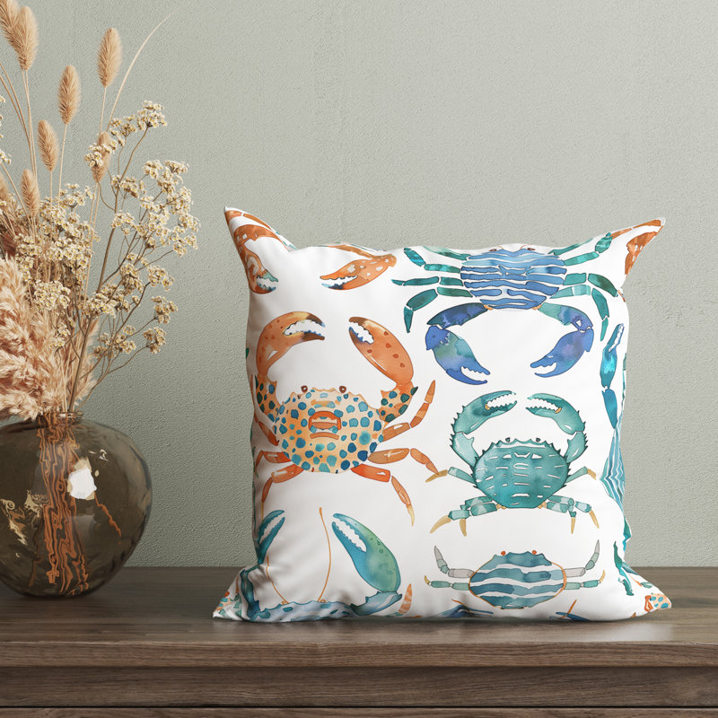Housse de coussin Crab Seafoam Soiree, H 22 po x l 22 po