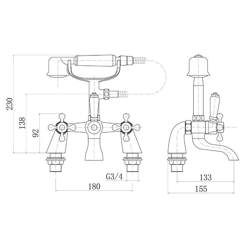 Krieger Deck Bath Shower Mixer