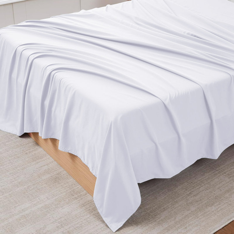 Sidak 100% Cotton Brushed Flat Sheet, Single (3'), White