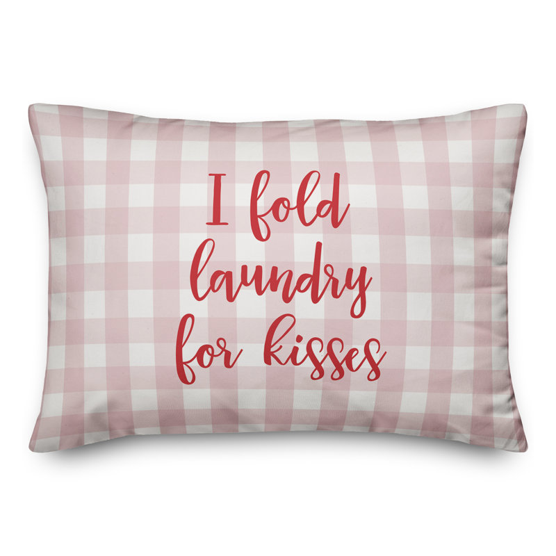 Plaid Throw Pillow, Red/Pink