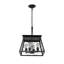 Lustre suspendu industriel noir et doré à 4 lumières, cage moderne en métal, luminaire suspendu réglable pour la salle à manger, la cuisine et le salon (sans ampoules)