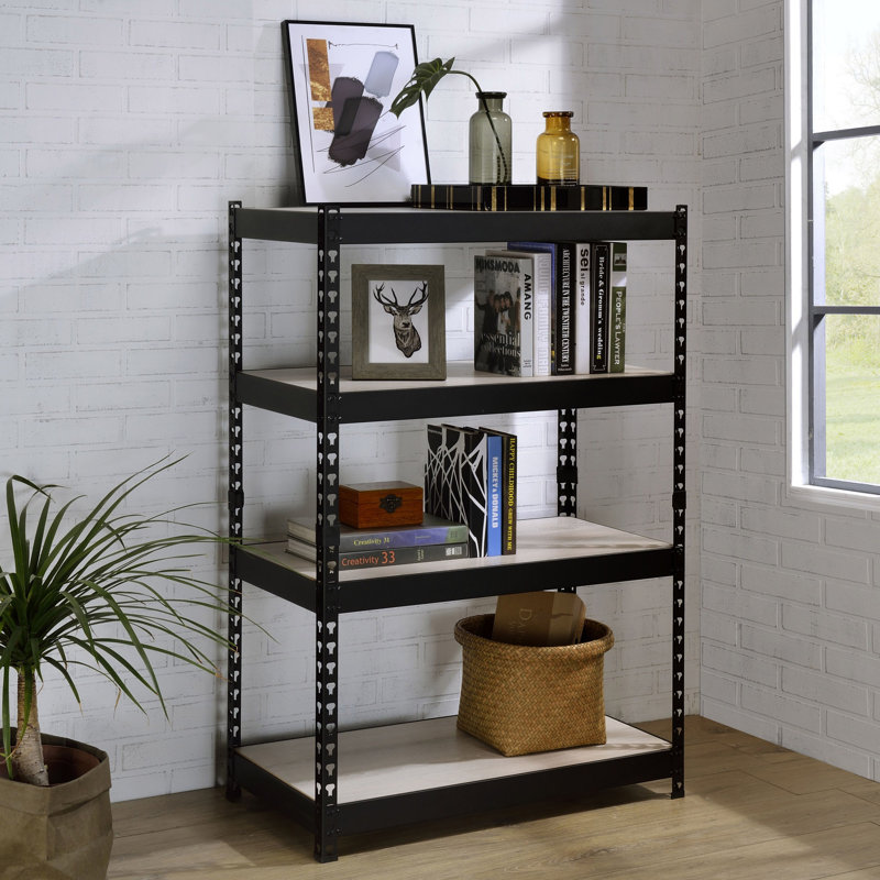 Decmus Natural & Black Finish Bookshelf